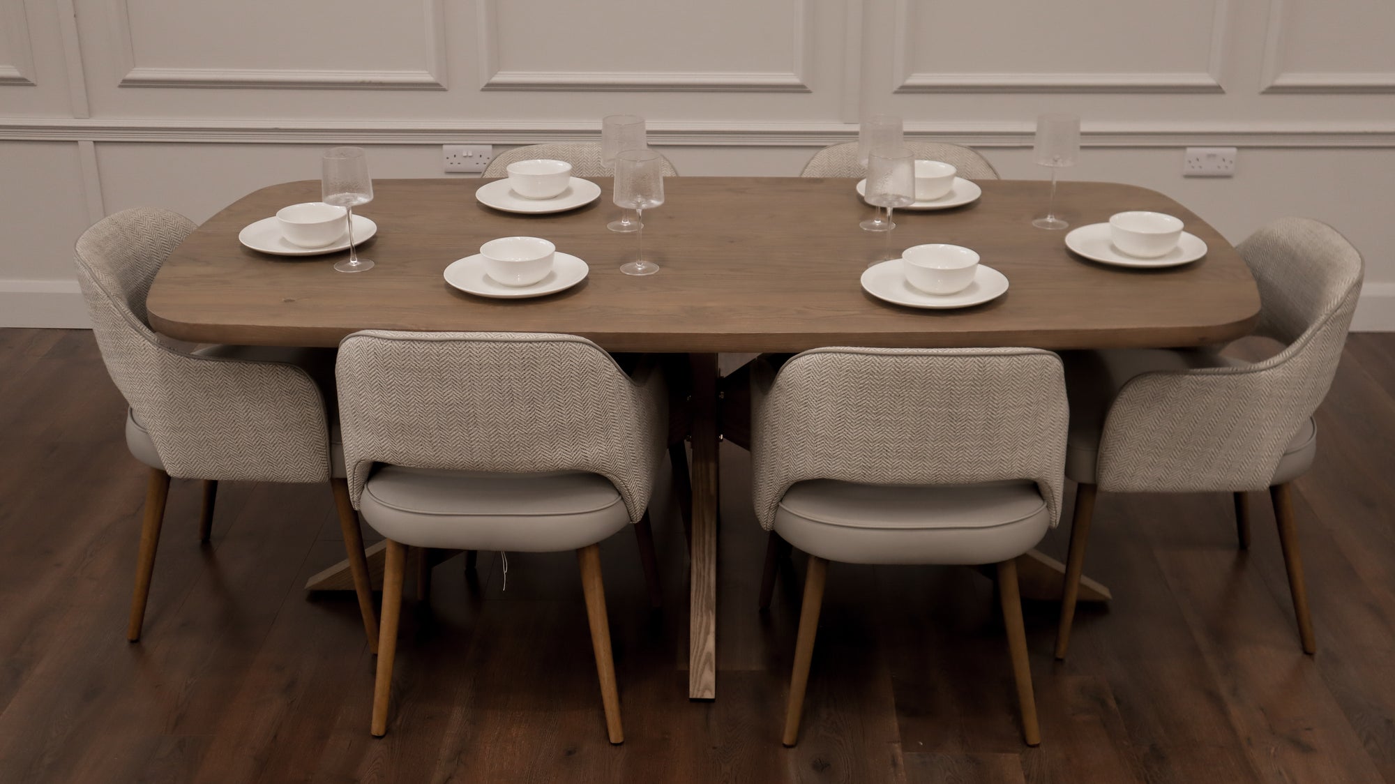 Ashley 2.1m Table + 6 Pisa Chairs