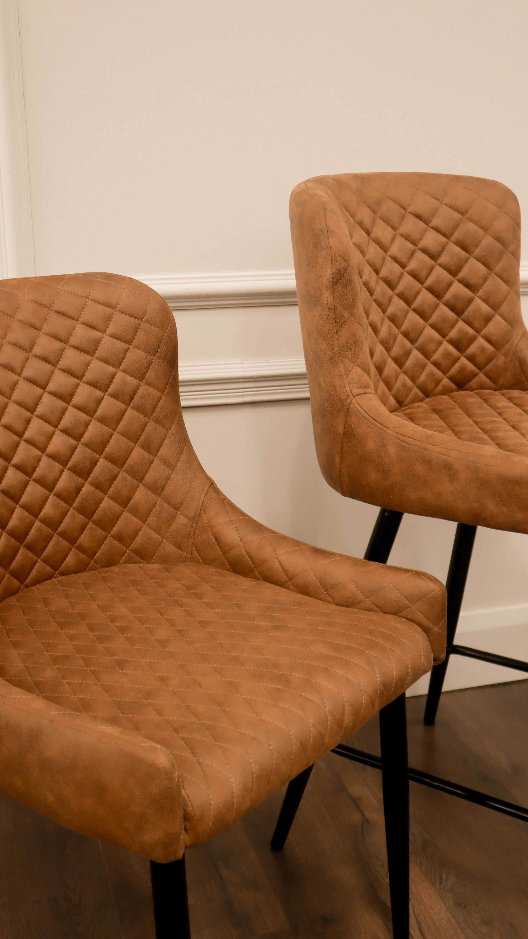 Diamond Dining Chair - Tan Suede