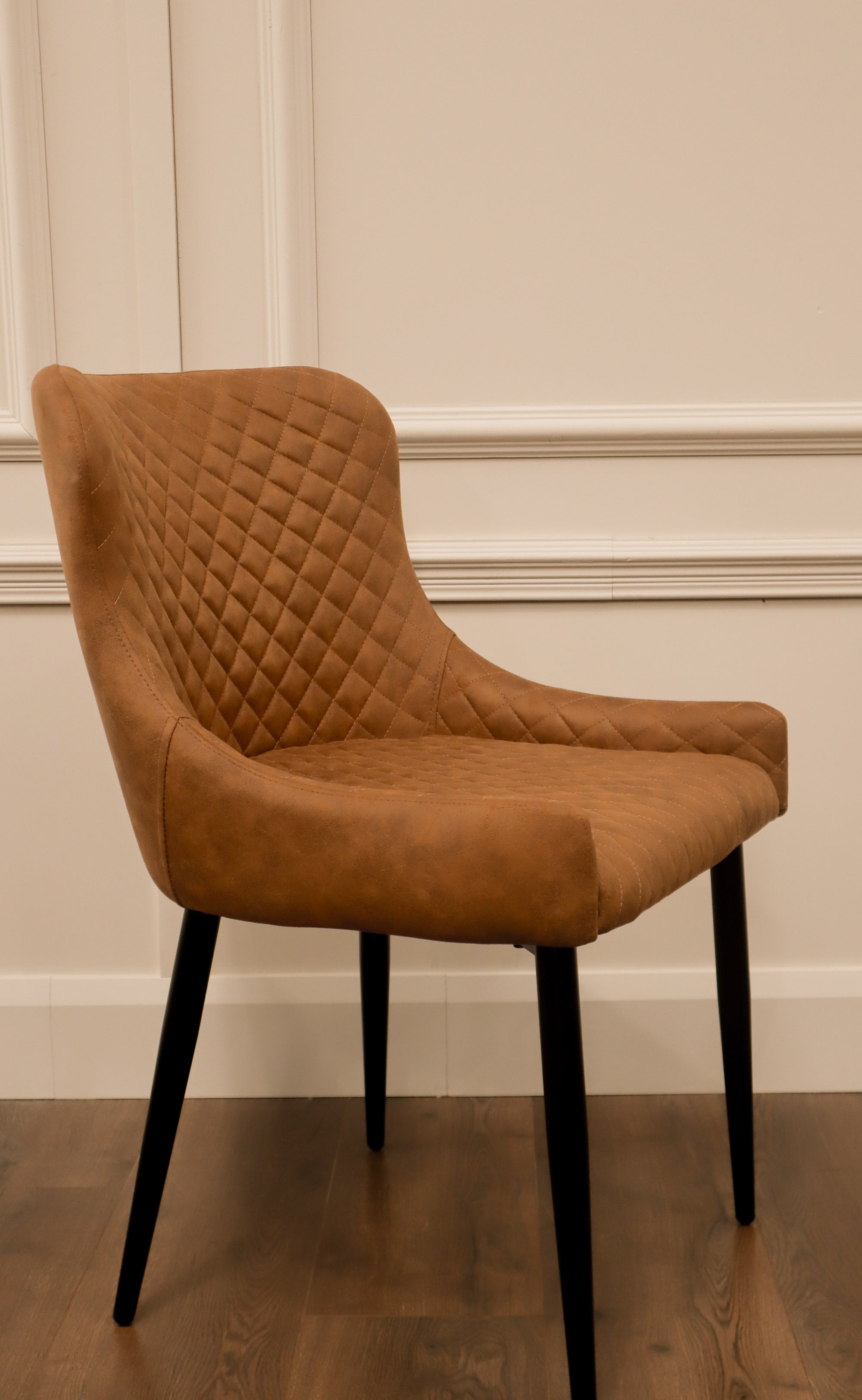 Diamond Dining Chair - Tan Suede