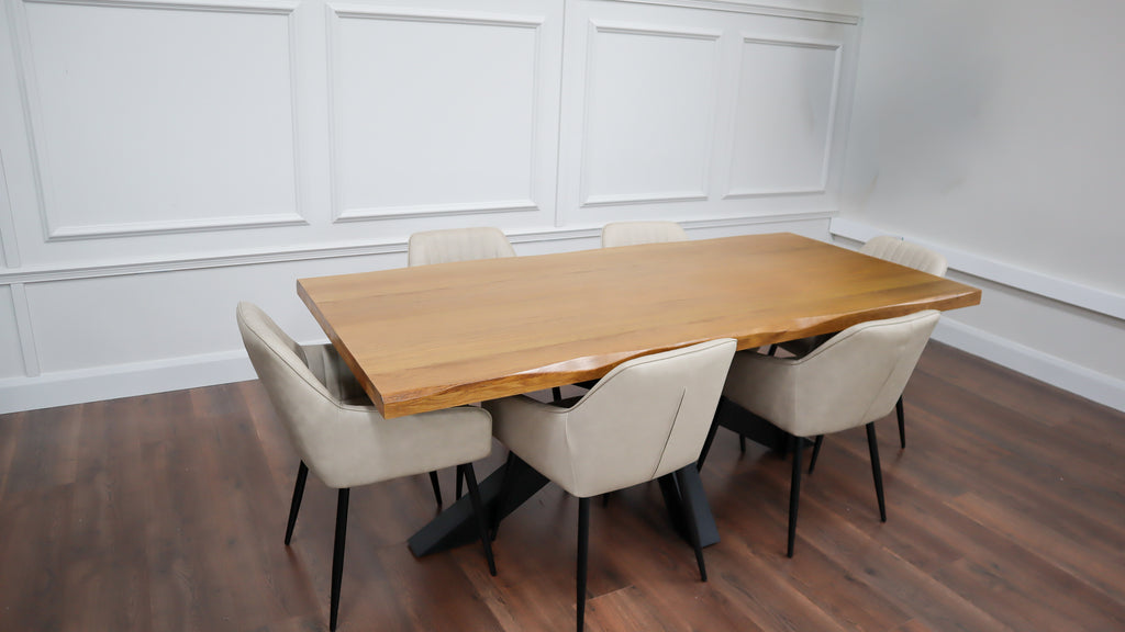 Richmond 2.1m Table + 6 EZ Taupe  Chairs