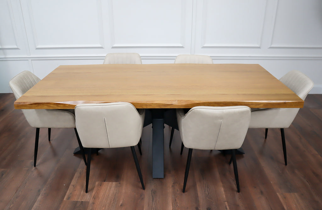 Richmond 2.1m Table + 6 EZ Taupe  Chairs