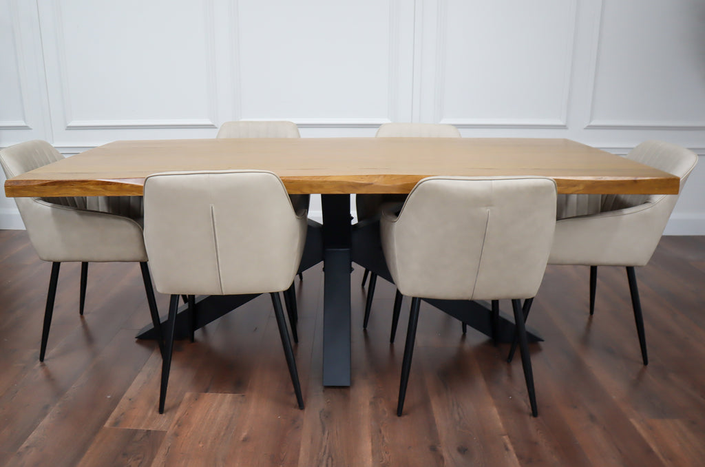Richmond 2.1m Table + 6 EZ Taupe  Chairs