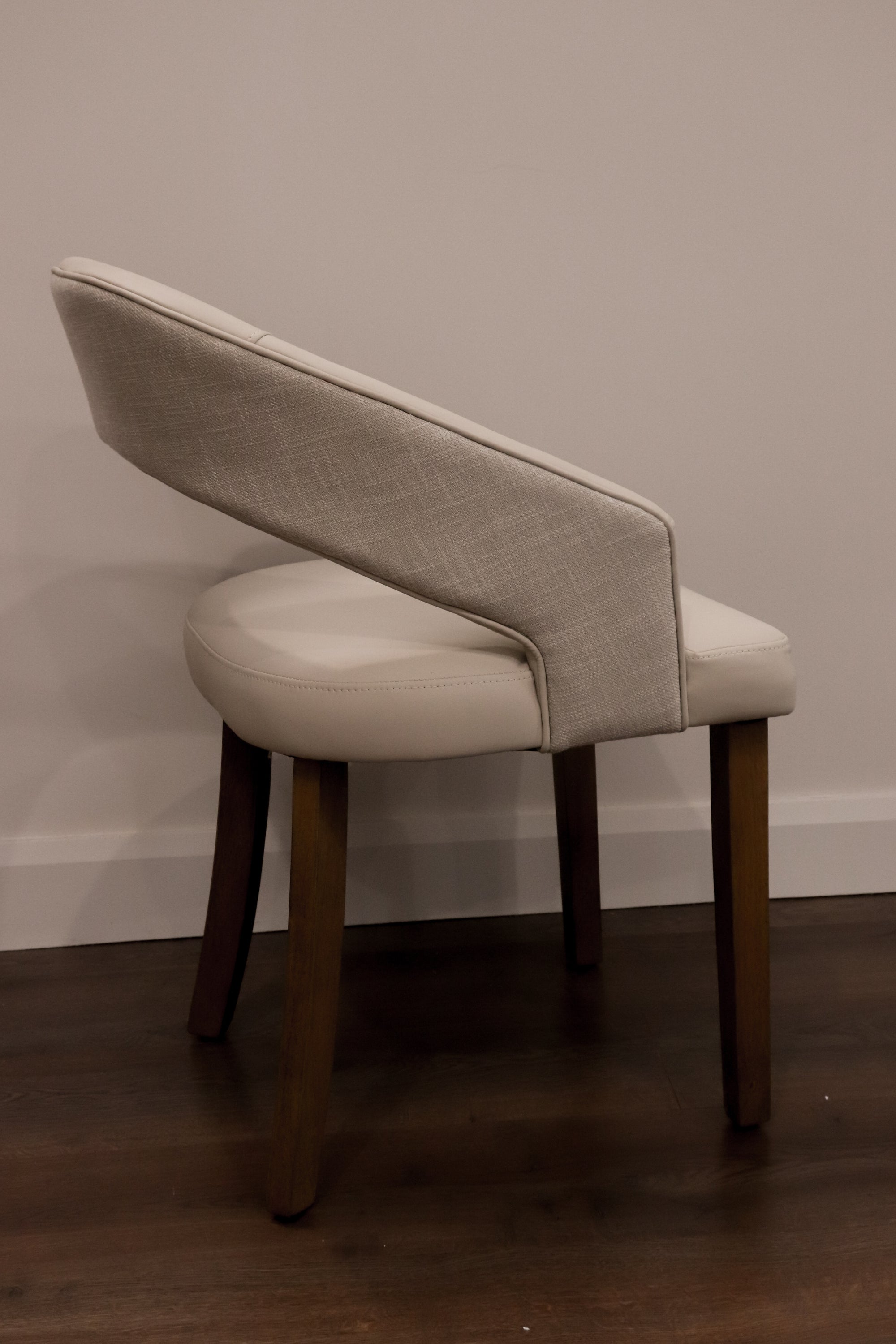 Willow Dining Chair - Linen Neutral Fabric/ Taupe Leather