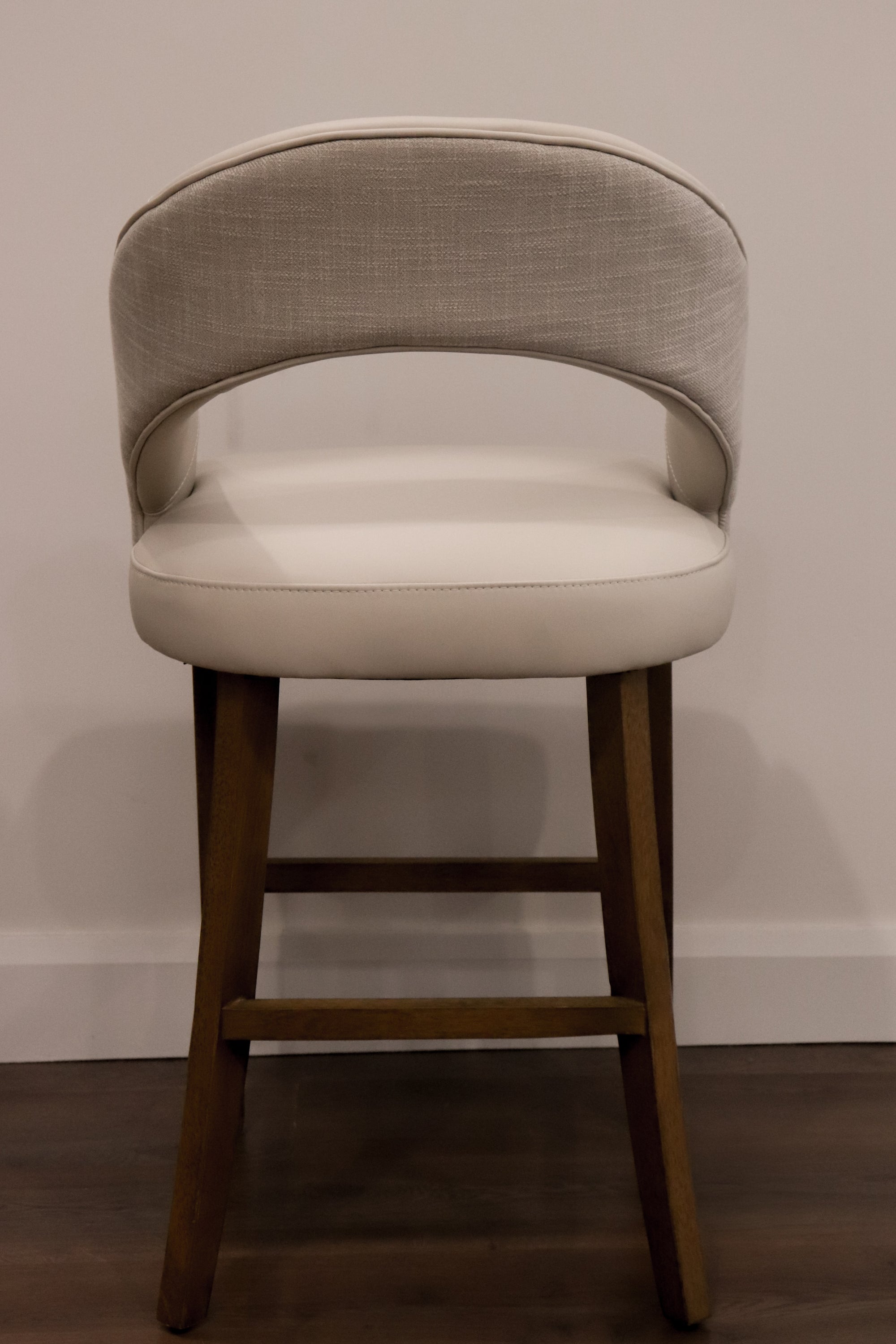 Willow Barstool - Linen Neutral Fabric/ Taupe Leather