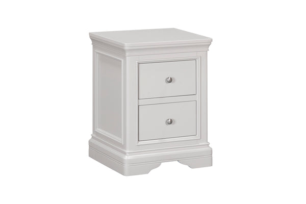 Loire Bedside Locker - Taupe white color