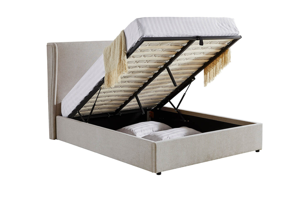 Marbella Double  OTTOMAN BED FRAME - Greige