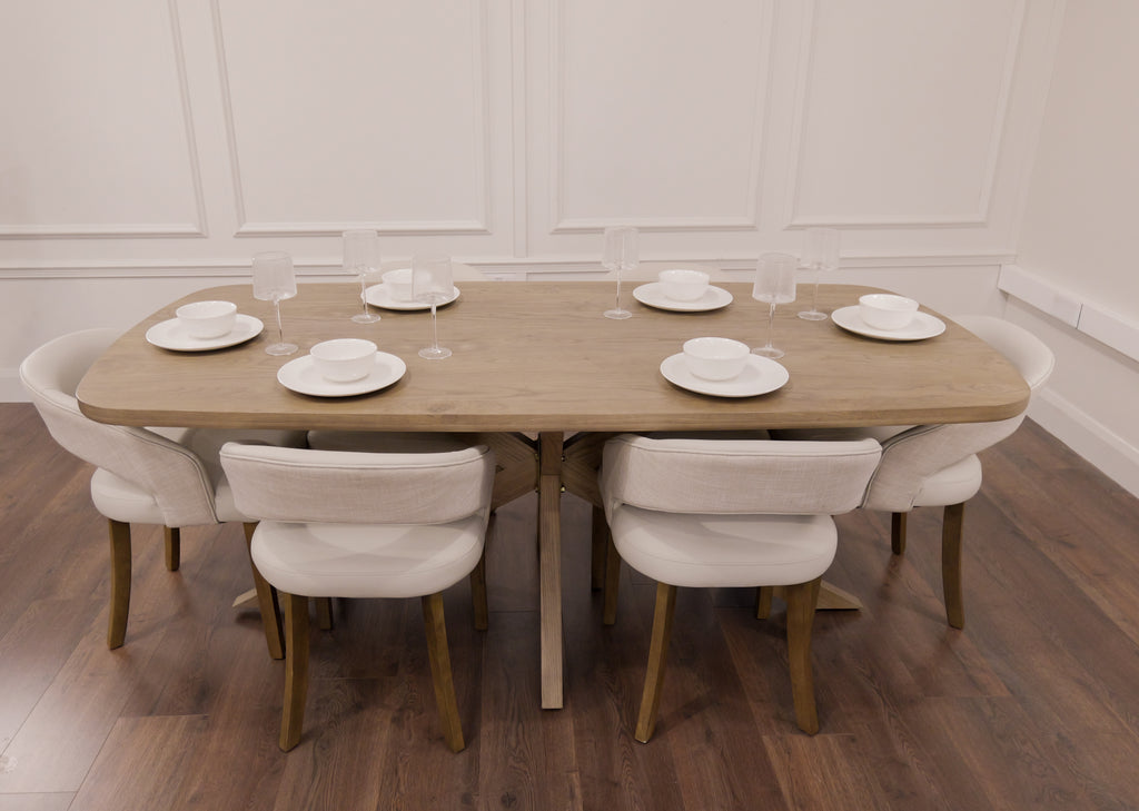 Ashley 1.8 m Table + 6 Willow Cream Chairs