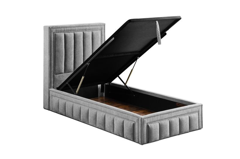Amy Gas lift  Double Bed Frame - Grey Fabric