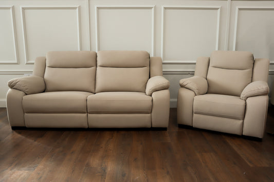 Heydon Power Recliner Sofa Range - Stone Mircofiber