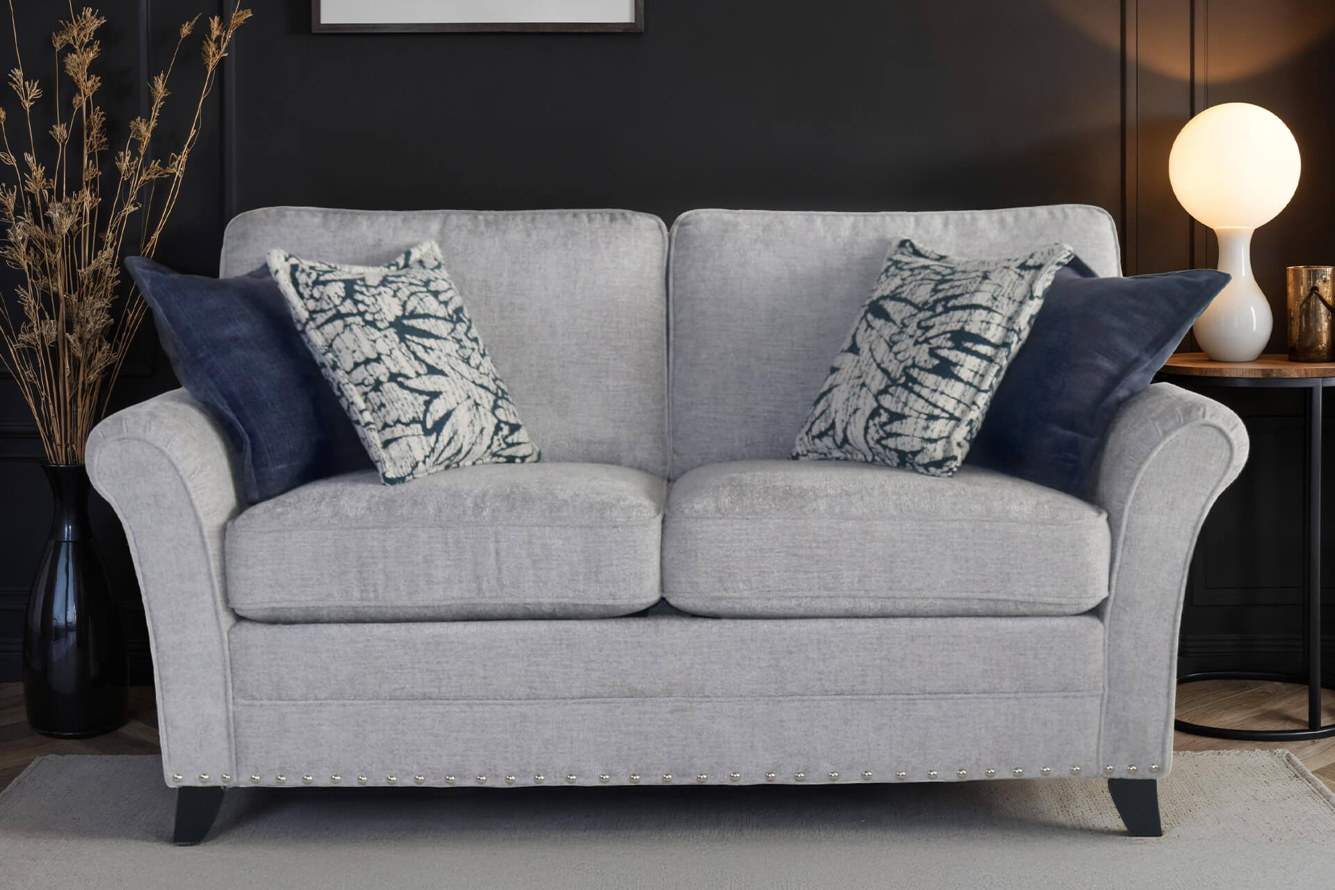 PIPPA 2 SEATER SOFA - SILVER