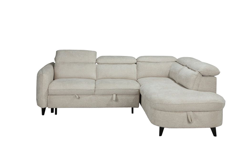 Becky Corner  Sofa Bed - Oatmeal Fabric