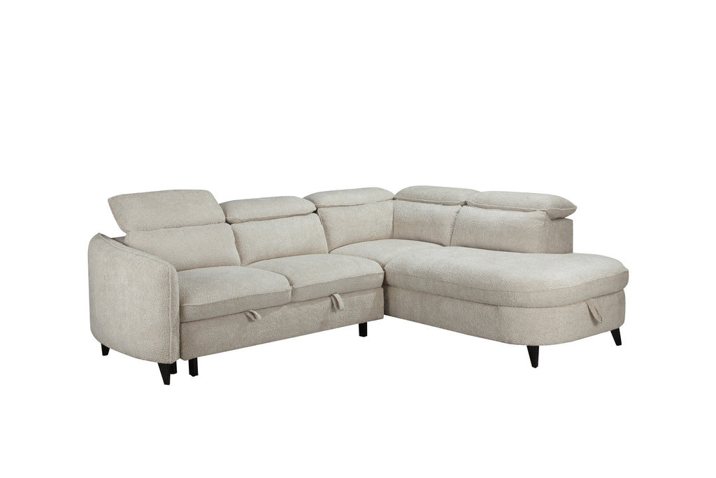 Becky Corner  Sofa Bed - Oatmeal Fabric