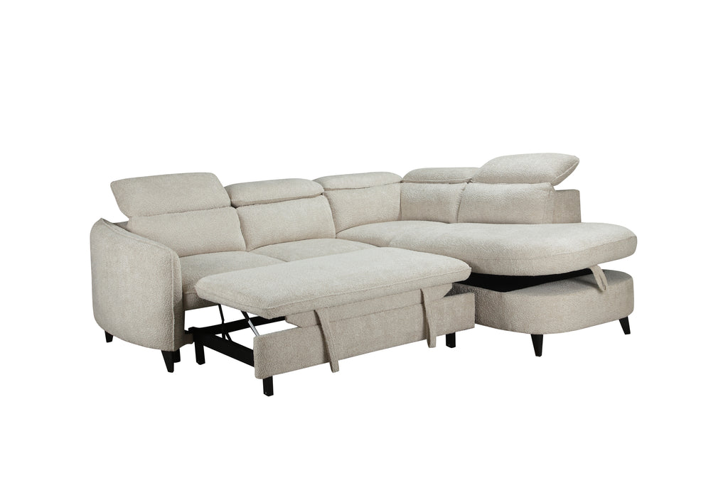 Becky Corner  Sofa Bed - Oatmeal Fabric