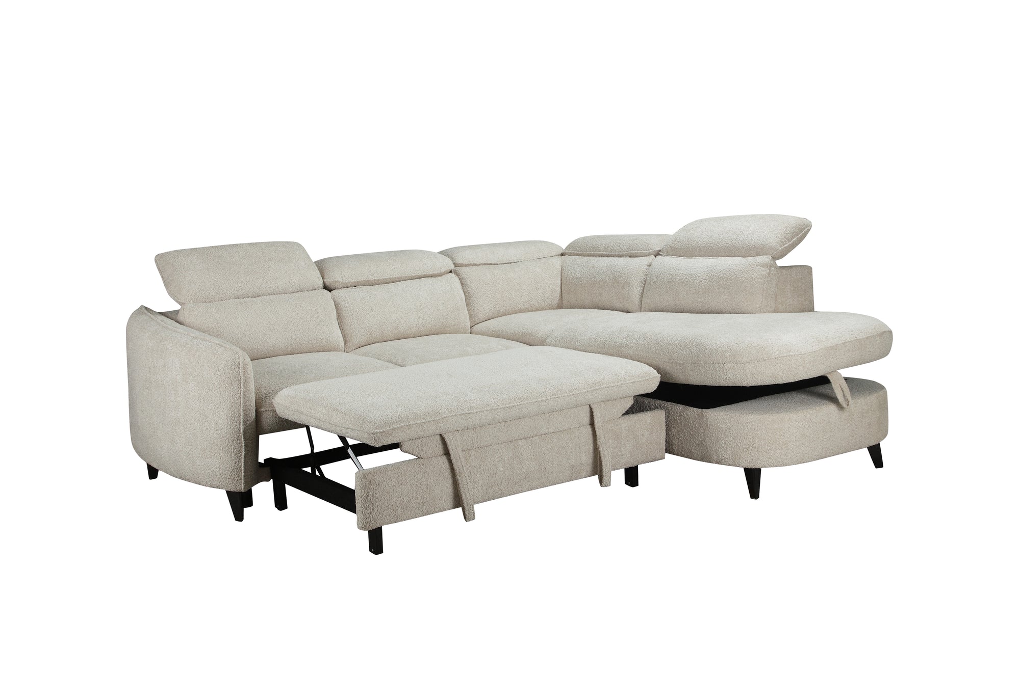 Becky Corner  Sofa Bed - Oatmeal Fabric