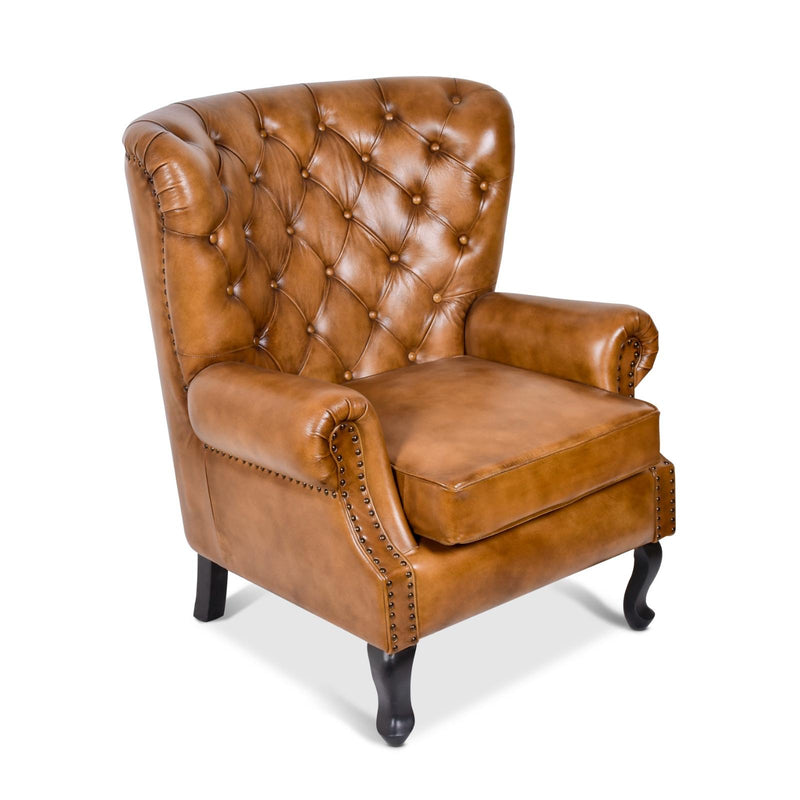 Queen Anne Leather Chair