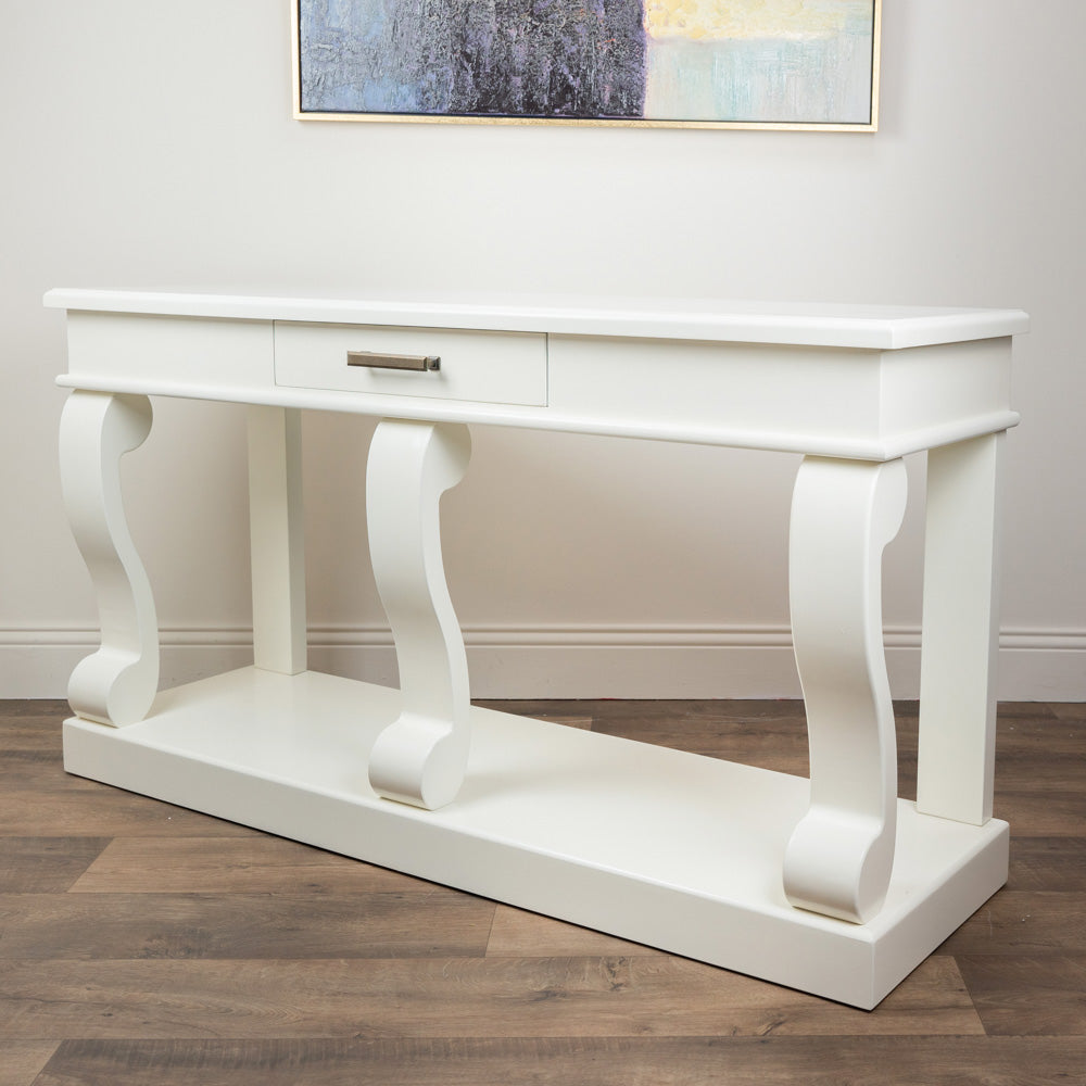 Scroll 150cm with Drawer - Ivory