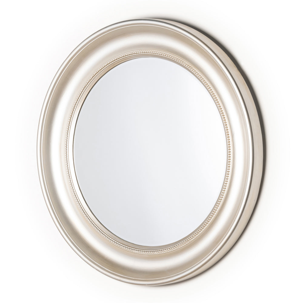 Lena wall mirror beaded round 90cm -  Champagne