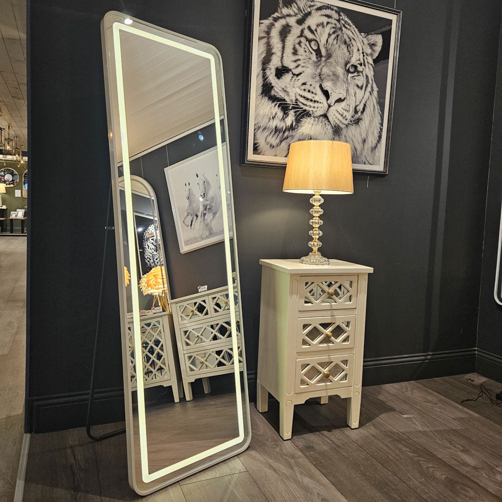 Led modena cheval mirror white 160 x 50cm