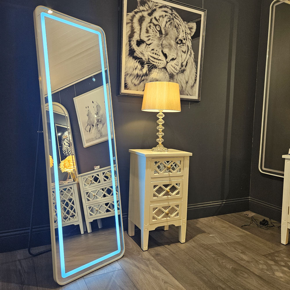 Led modena cheval mirror white 160 x 50cm