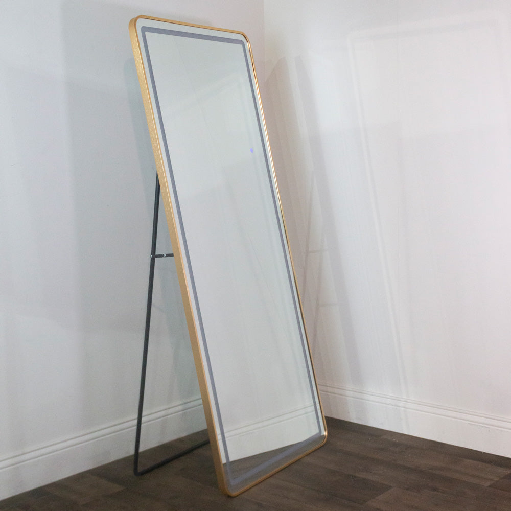 Led modena cheval mirror gold 170 x 70cm