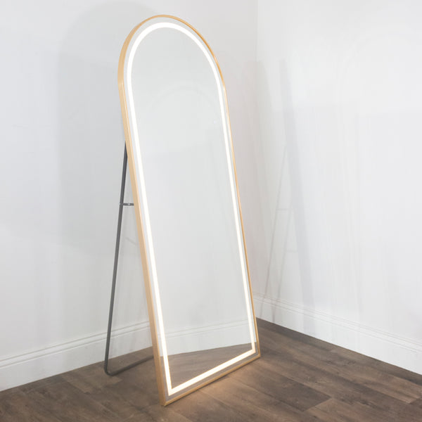 Led modena cheval arch mirror  170 x 70cm - Gold