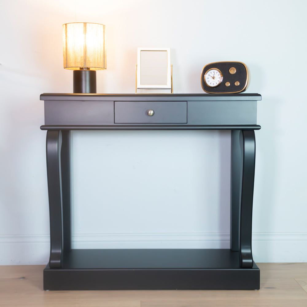 Scroll  90cm with drawer - Black
