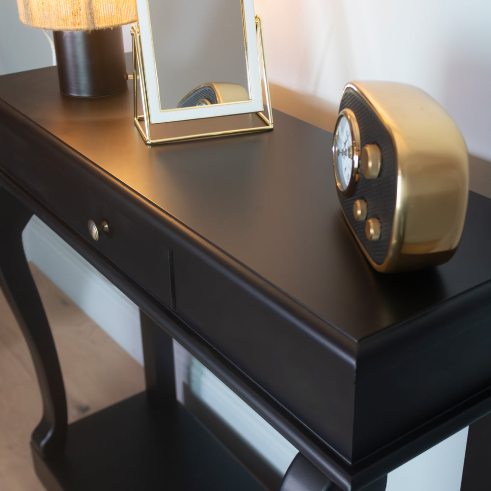 Scroll  90cm with drawer - Black