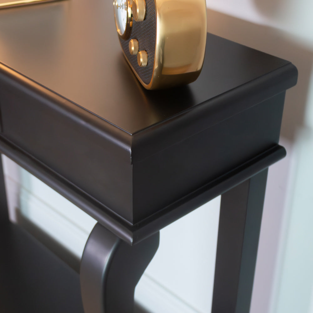 Scroll  90cm with drawer - Black