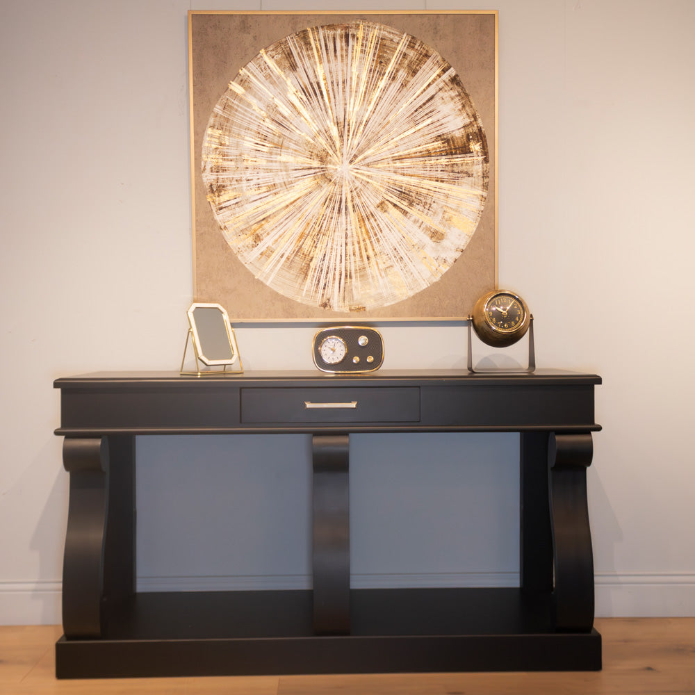 Scroll 150cm with Drawer - Black