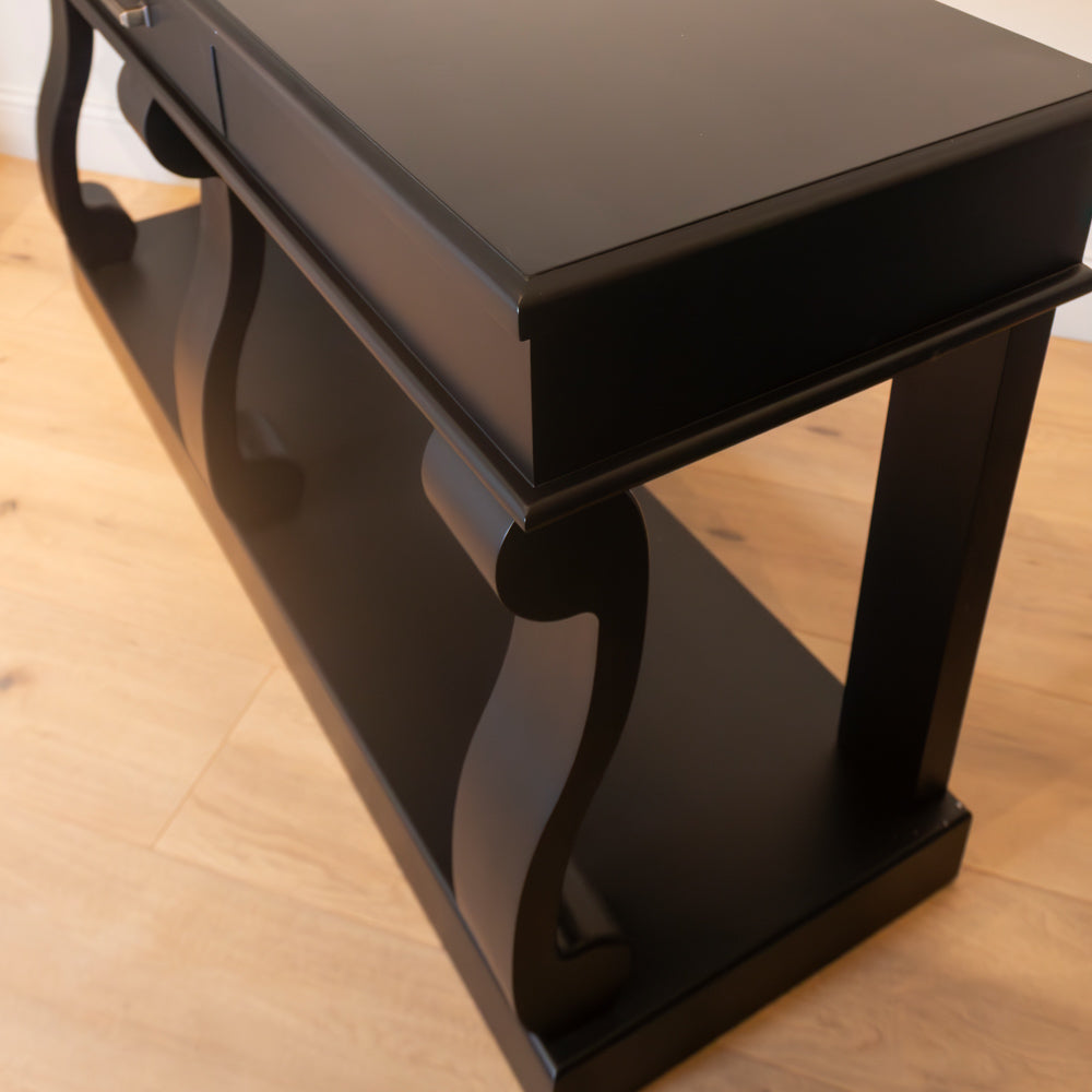 Scroll 150cm with Drawer - Black