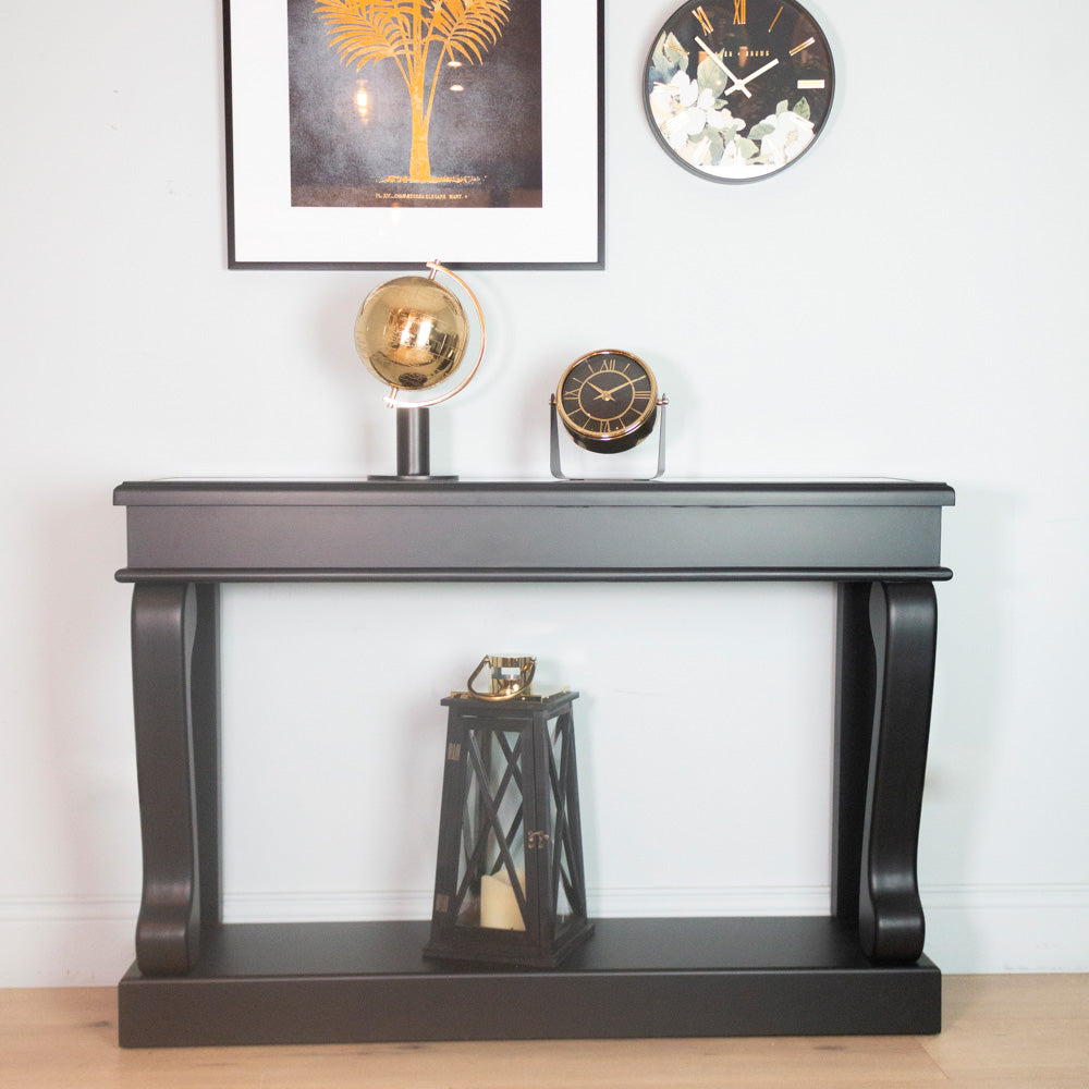 Scroll Black 120cm with antique mirror top