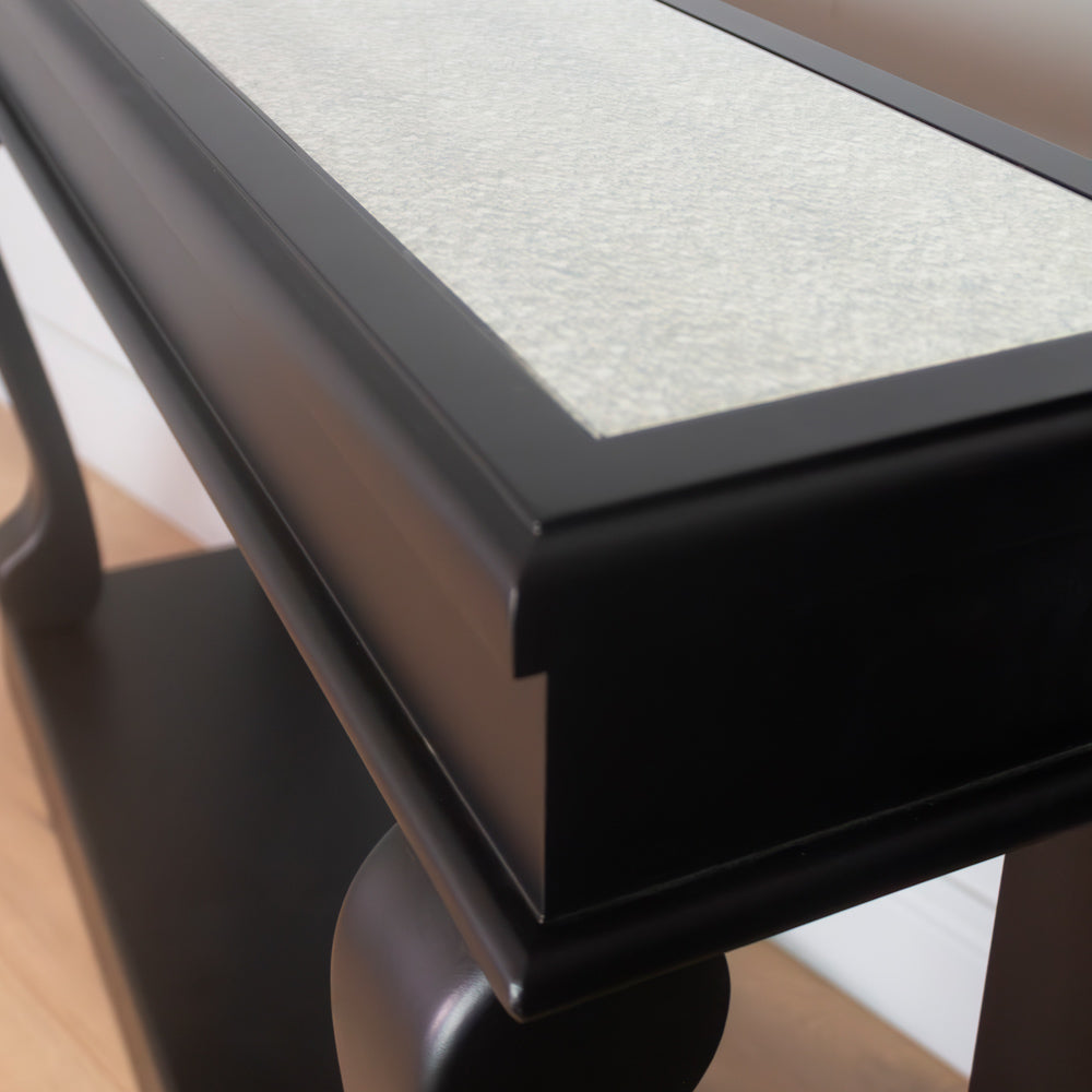 Scroll Black 120cm with antique mirror top