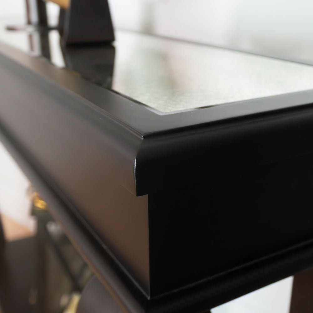 Scroll Black 120cm with antique mirror top