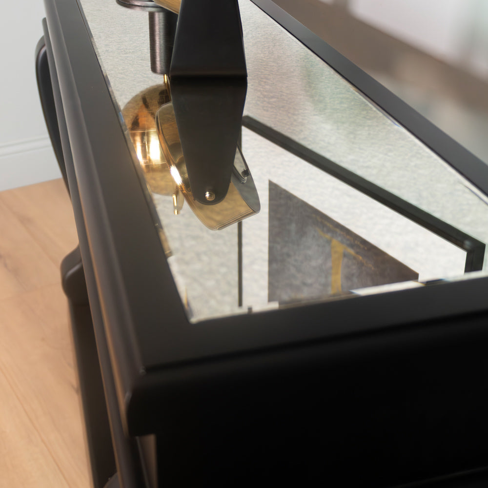 Scroll Black 120cm with antique mirror top