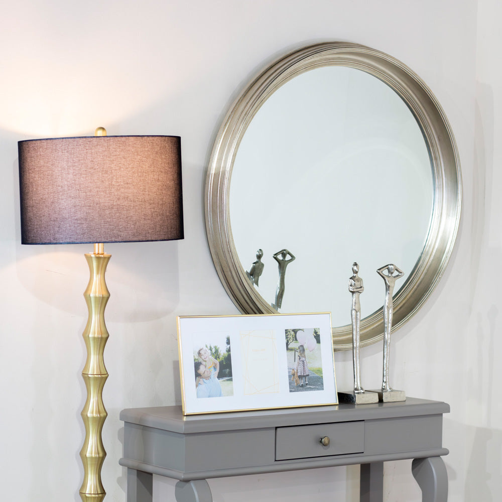 Lily round mirror 90cm - Champagne