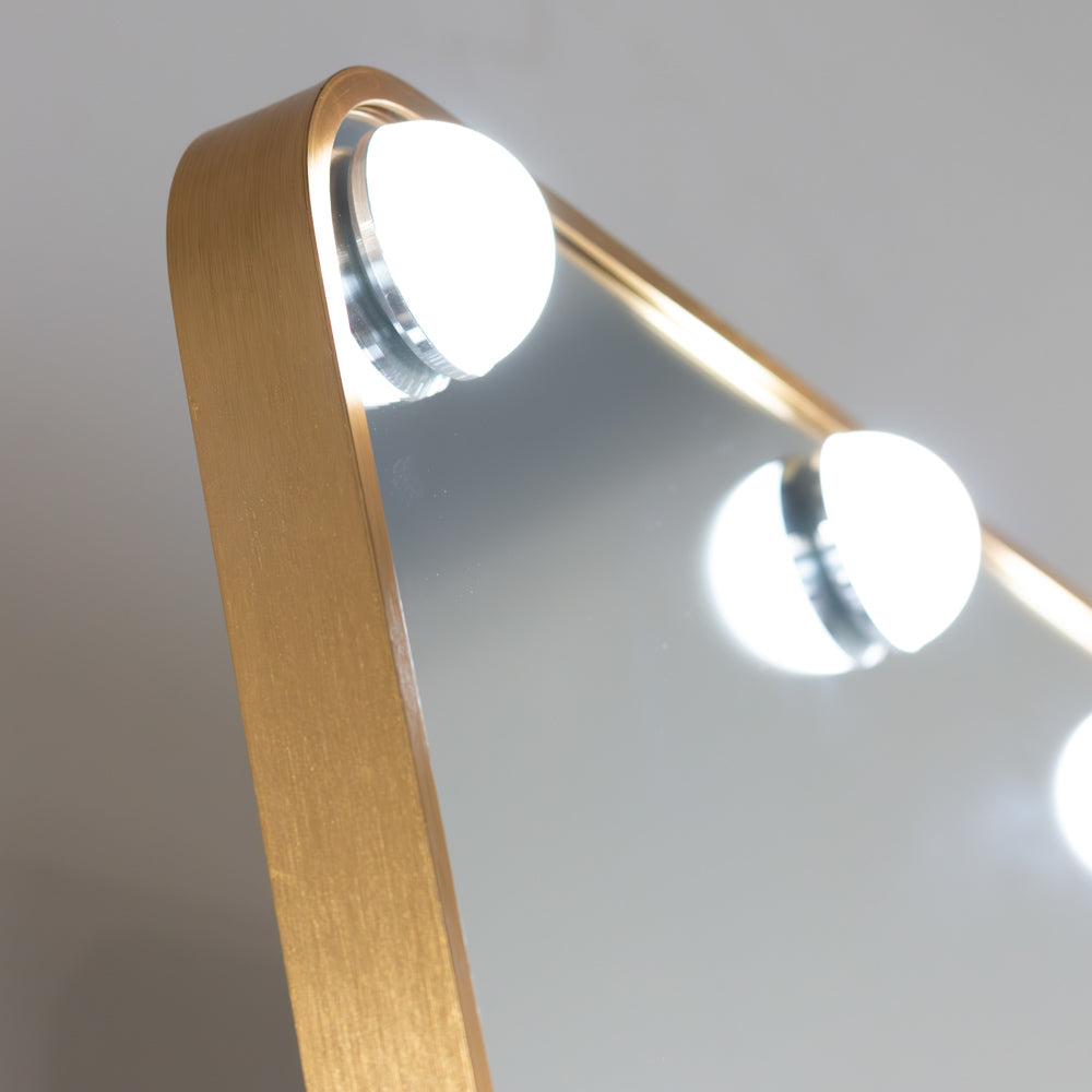 Led modena cheval arch mirror  160 x 50cm - Gold