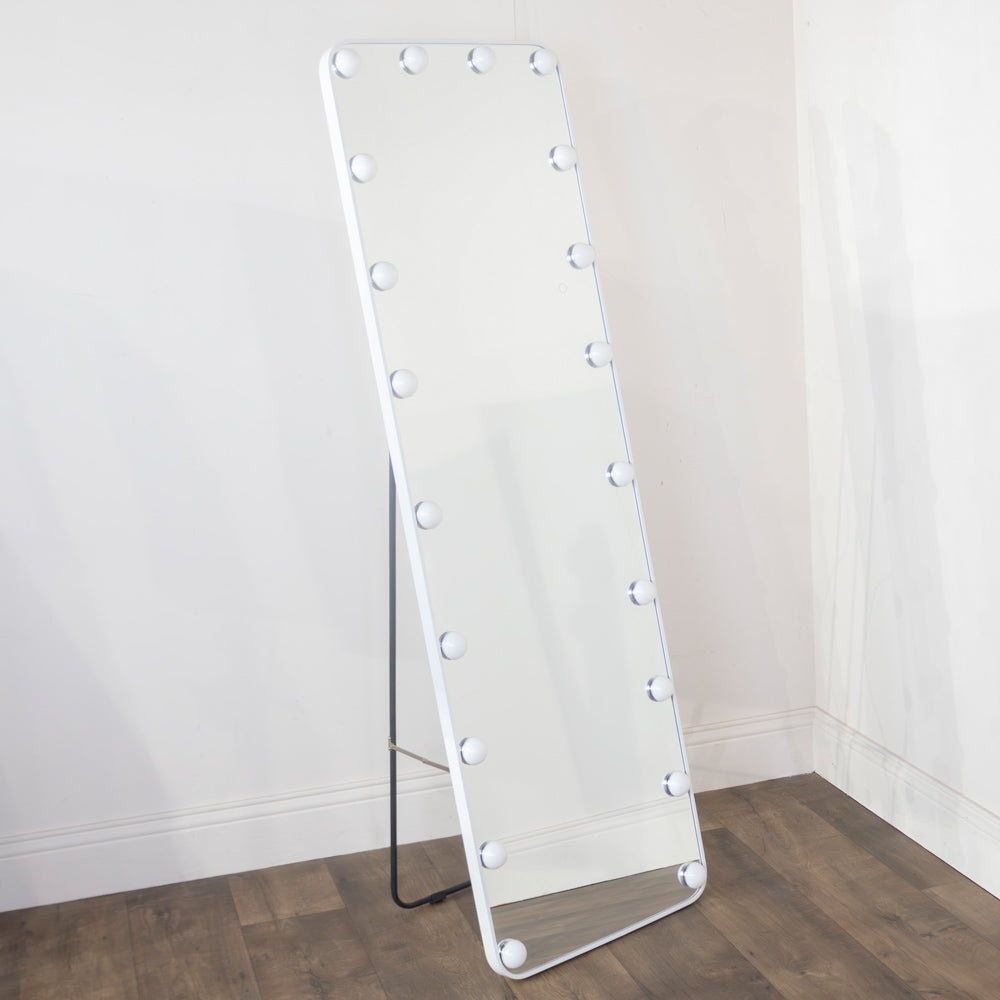 Led modena cheval arch mirror  160 x 50cm - White