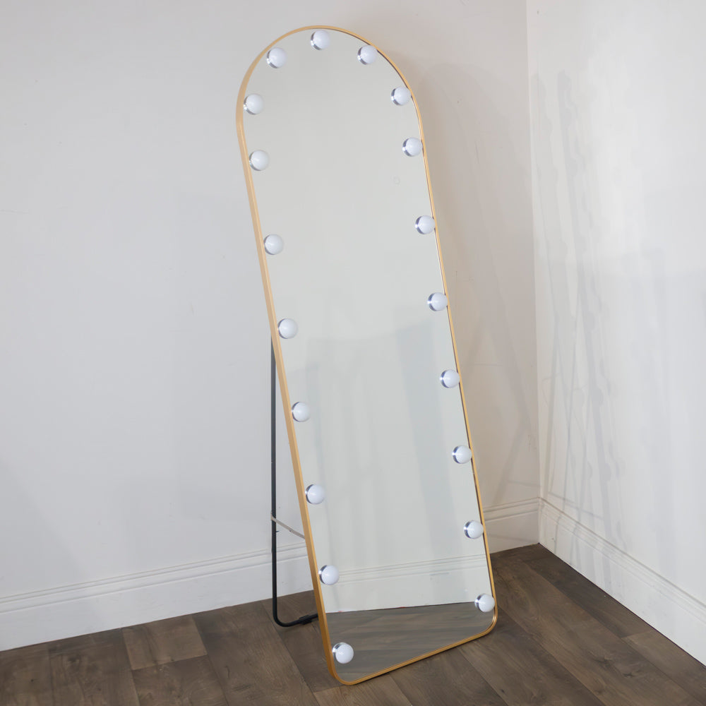 Led bulb modena cheval arch mirror gold 160 x 50cm