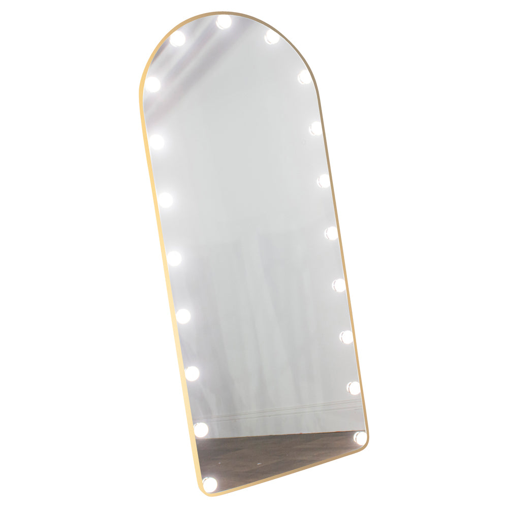 Led bulb modena cheval arch mirror gold 170 x 70cm