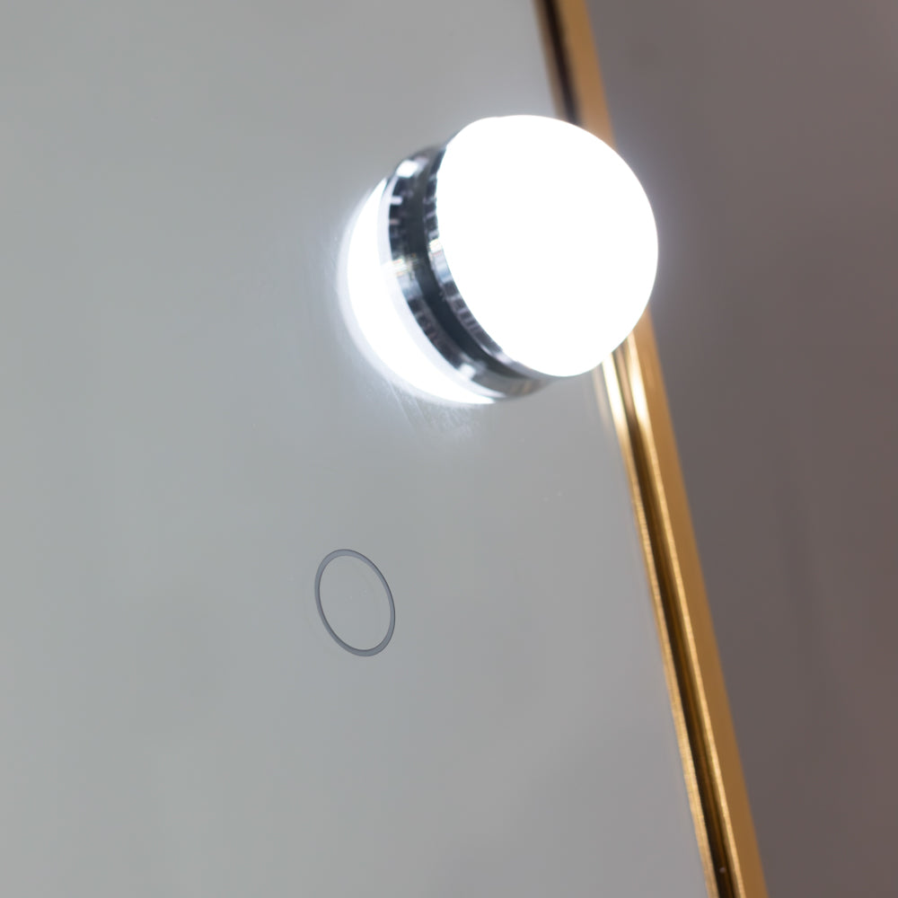 Led bulb modena cheval arch mirror gold 170 x 70cm