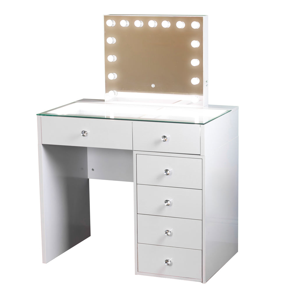 Bella Hollywood Dressing Table Set  92cm - White
