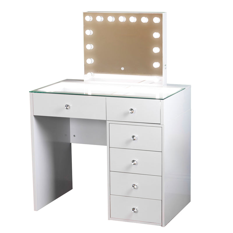 Bella Hollywood Dressing Table Set  92cm - White