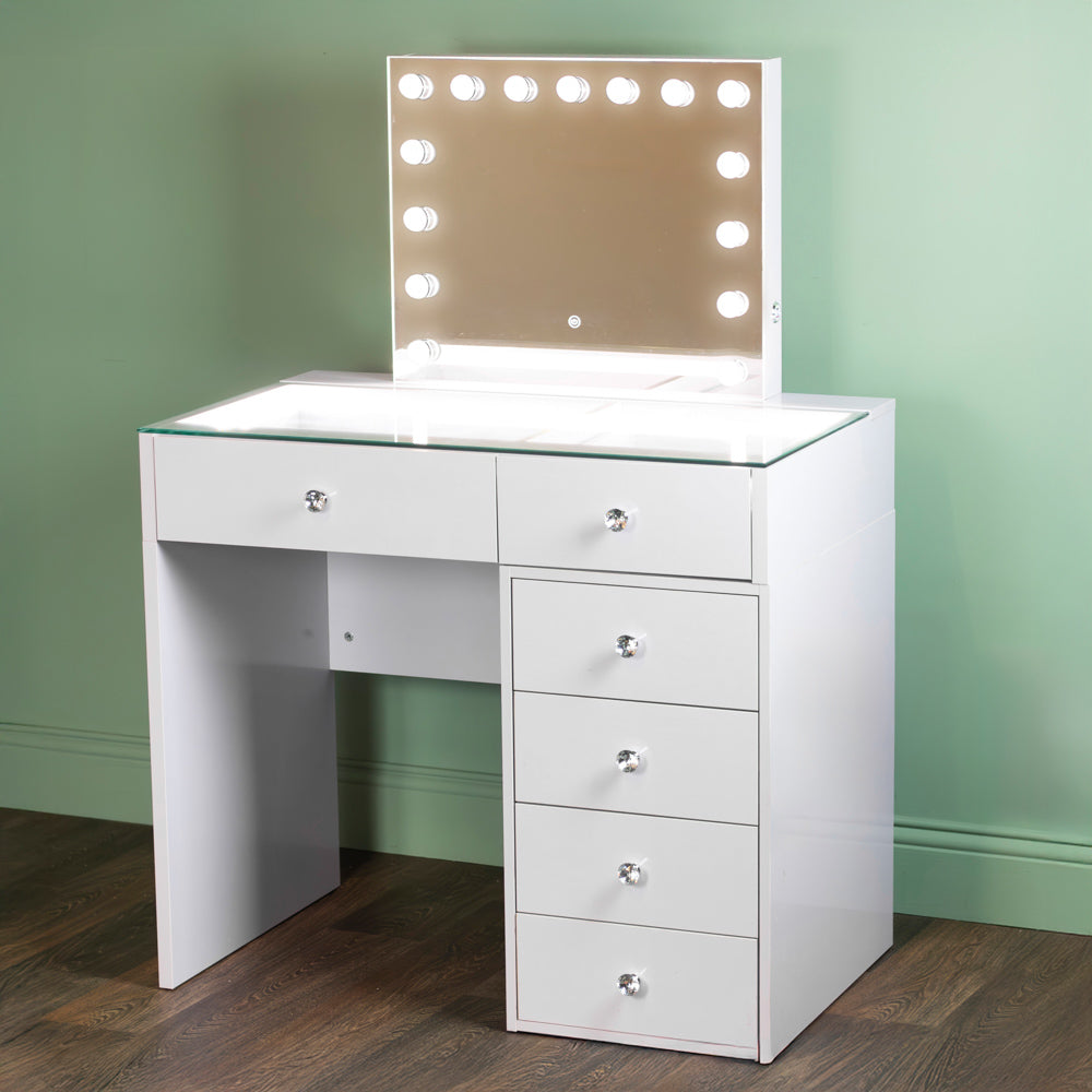 Bella Hollywood Dressing Table Set  92cm - White