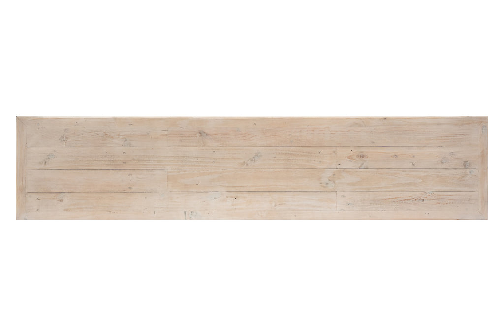 Montclair Scroll Console Table – Reclaimed Wood, Whitewash