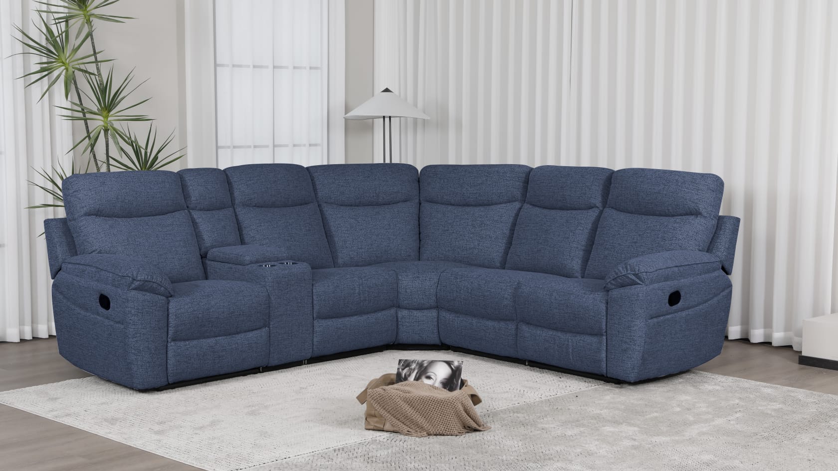 Layla Corner Sofa - Dark Blue