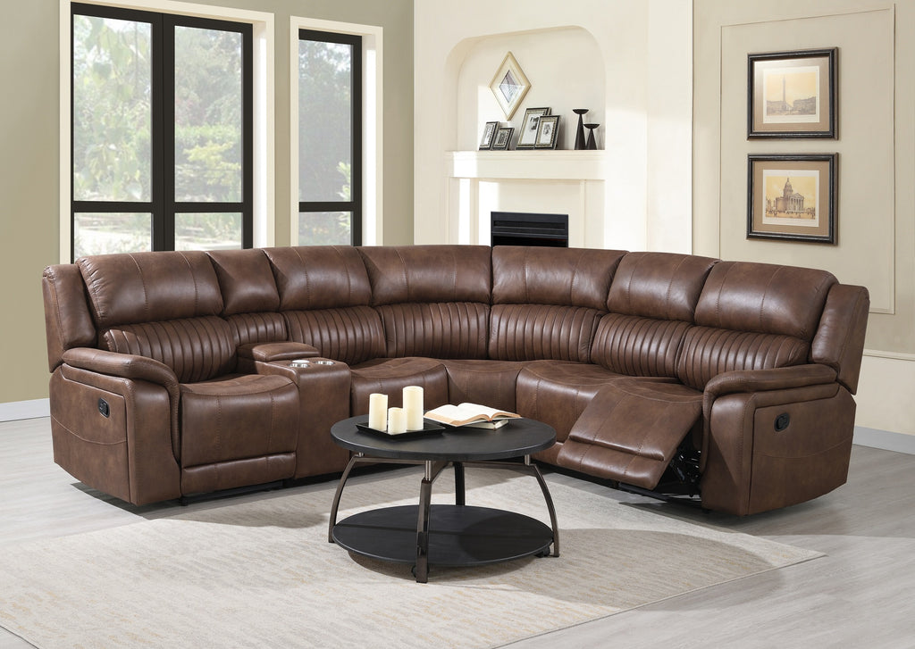 Alaska Manual Corner - Dark Brown Suede Fabric