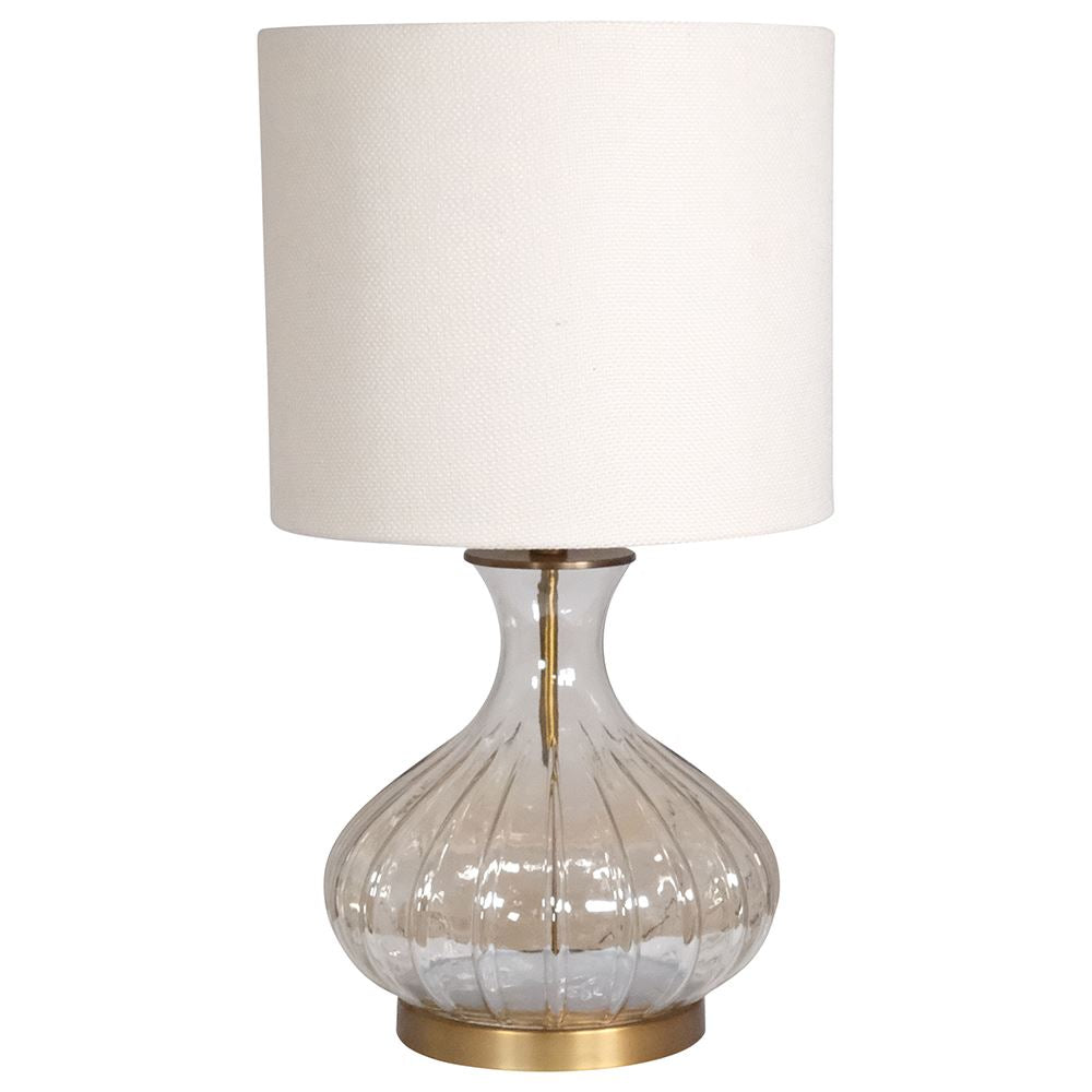 RIBBED GLASS TABLE LAMP - 77cm