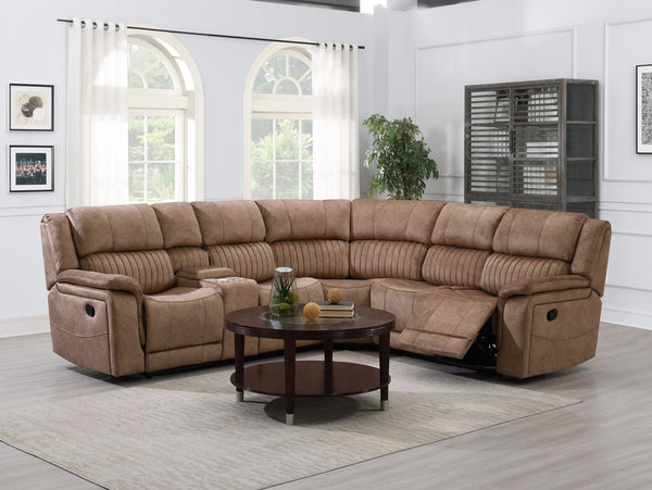 Alaska Manual Corner - Light Brown Coffee Suede Fabric