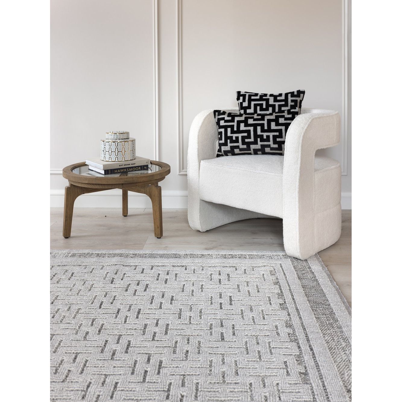Ambrose Keys Rug  Grey/Cream