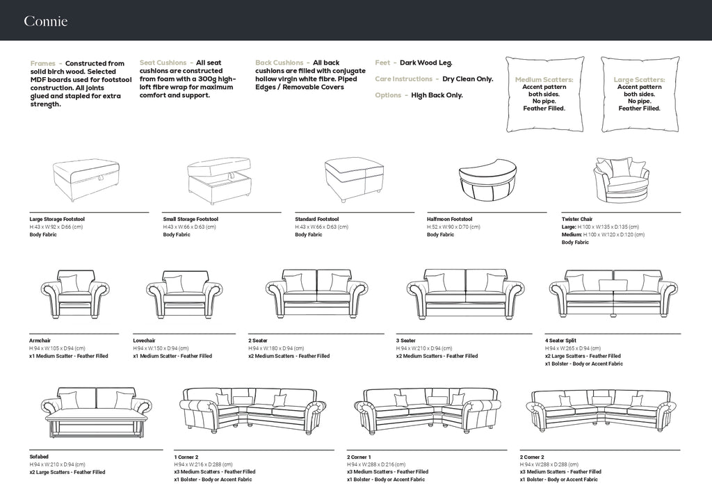 Connie Sofa Range - Made to order